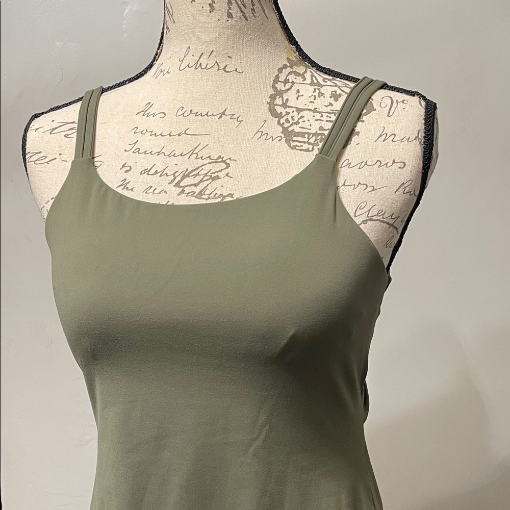 Olive Green Women's Halara dress with shorts - Picture 2 of 13
